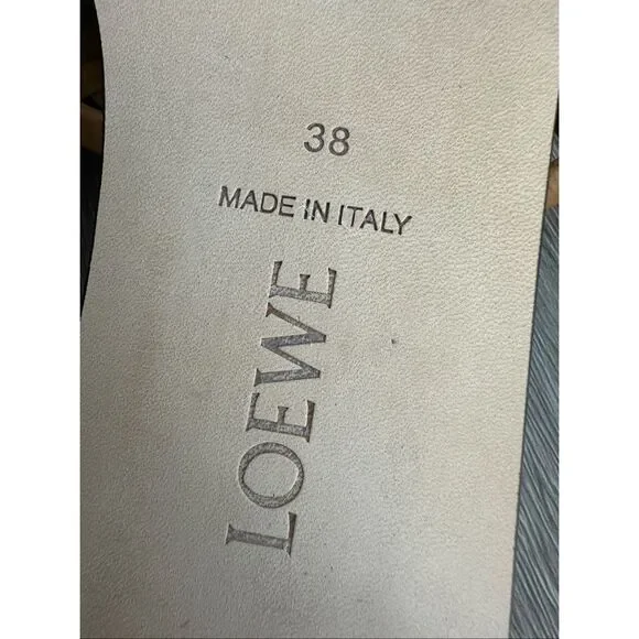 LOEWE Petal Anagram leather slides in Tan EU 38/ US 8 $890 - Picture 12 of 14